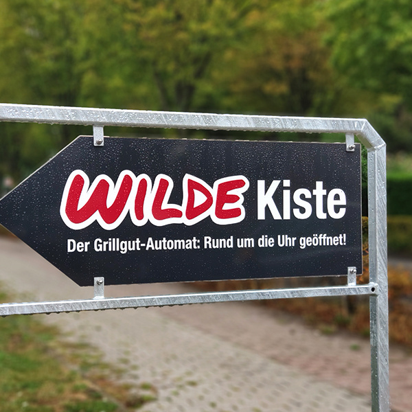 Konzeption eines Schildes für einen Fleischautomaten